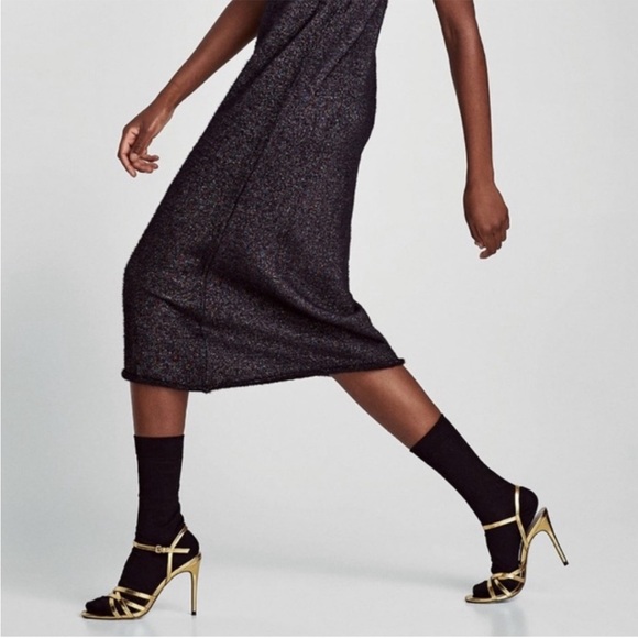 Zara Gold Strappy Heels sandals - Picture 4 of 13